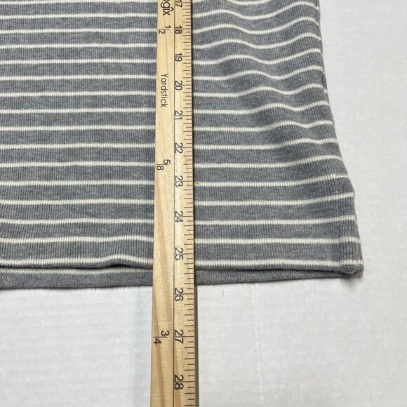 Polo Ralph Lauren Sweater Mens L Gray Striped 1/4 Zip Mock Neck Preppy Old Money - Picture 4 of 8